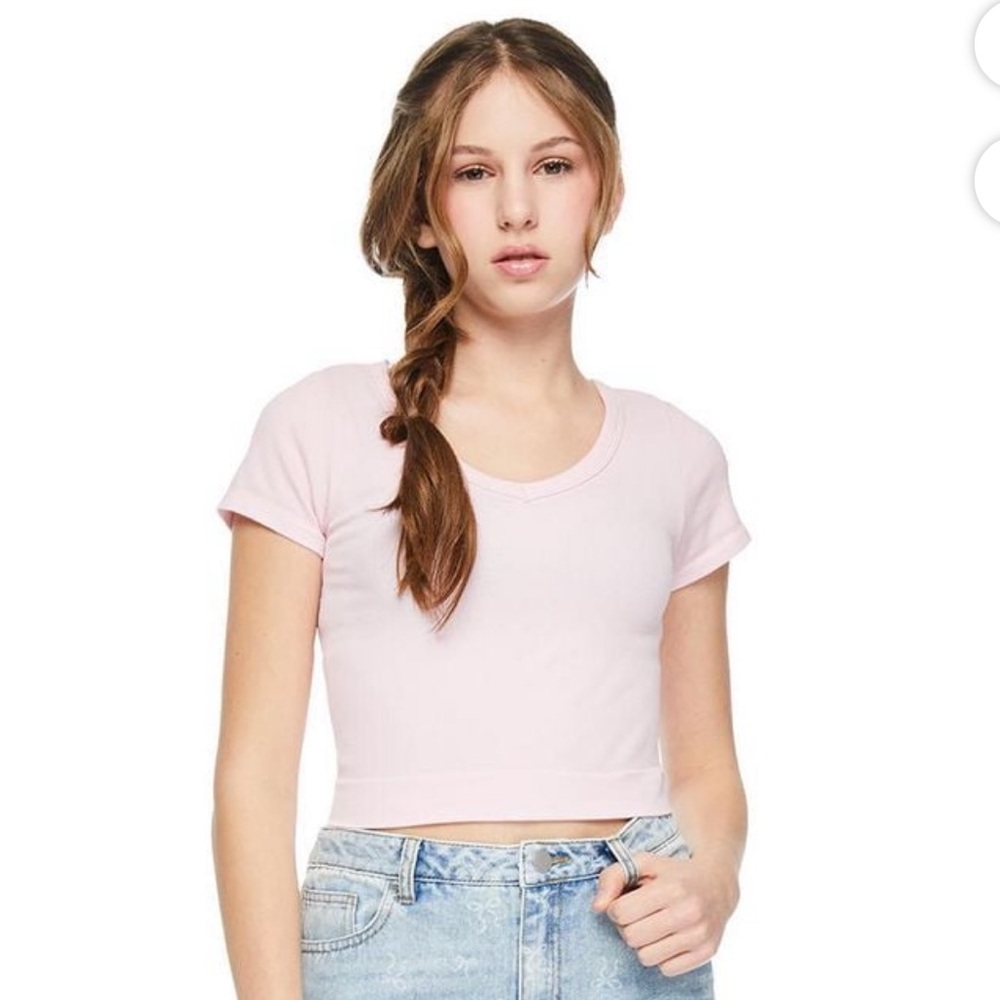 NWT My Sister's Closet Girls' XL V-Neck Seamless PINK Top